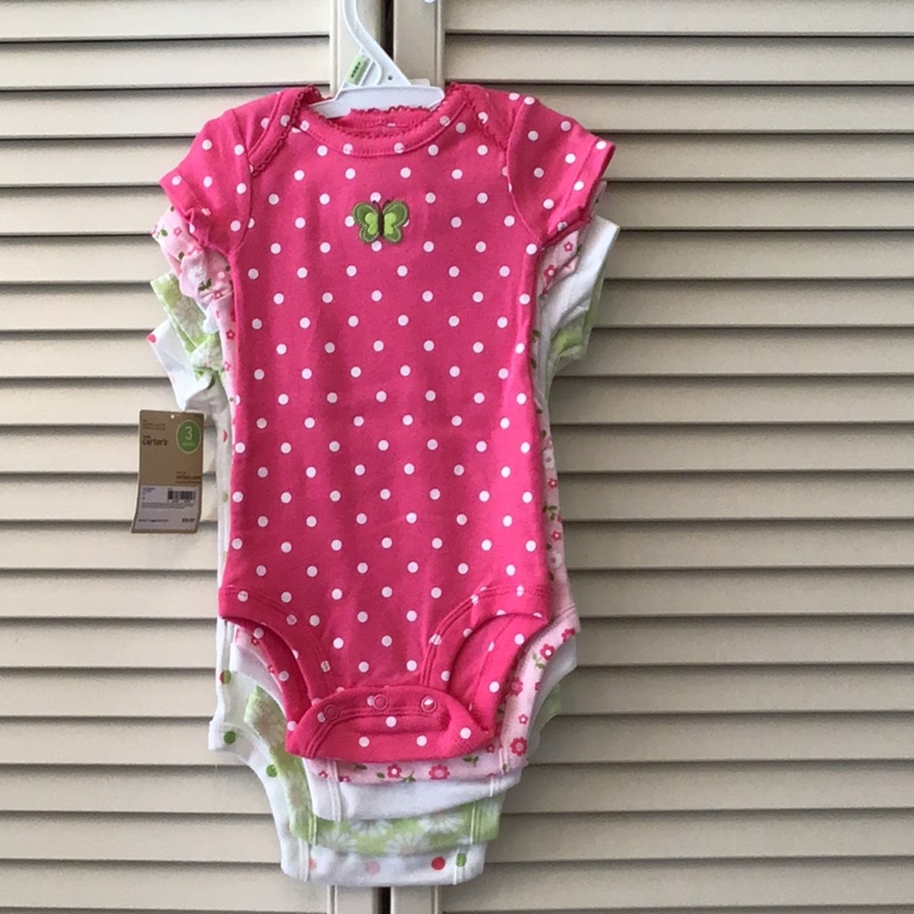 NWT Carter's Five Short Sleeve Bodysuits / Onesies - Picture 2 of 7